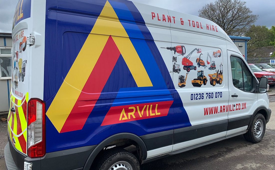 Arvill Plant and Tool Hire van in full livery