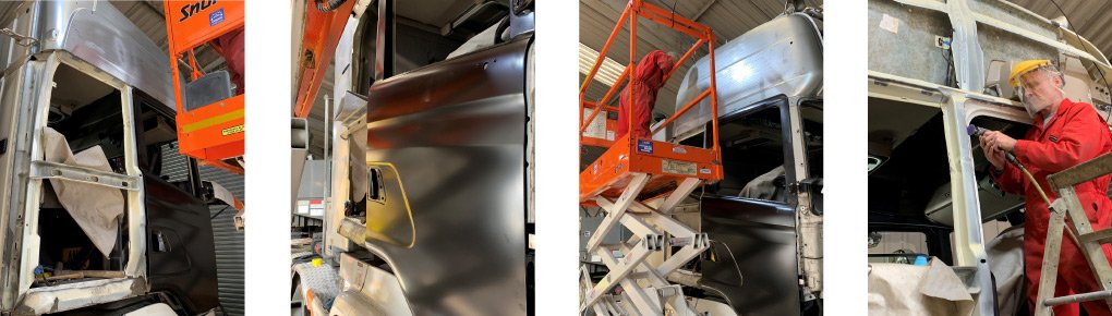 Commercial vehicle cab repair stages in our workshop