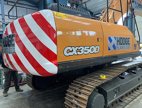 Refinished Hodge Plant Case CX350D excavator